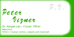 peter vizner business card